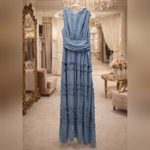NWT Lulu's XS Dusty Blue Maxi Dress